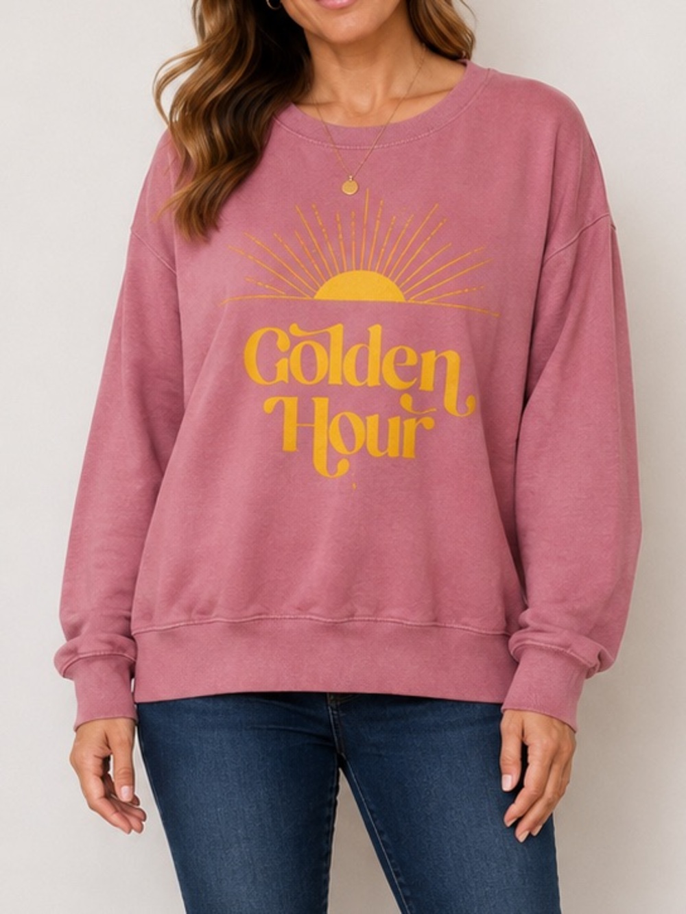 Golden Hour Pink Graphic Sweatshirt